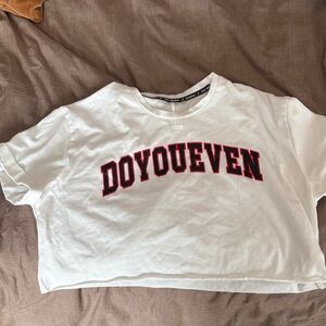 Crop Top with Red Lettering